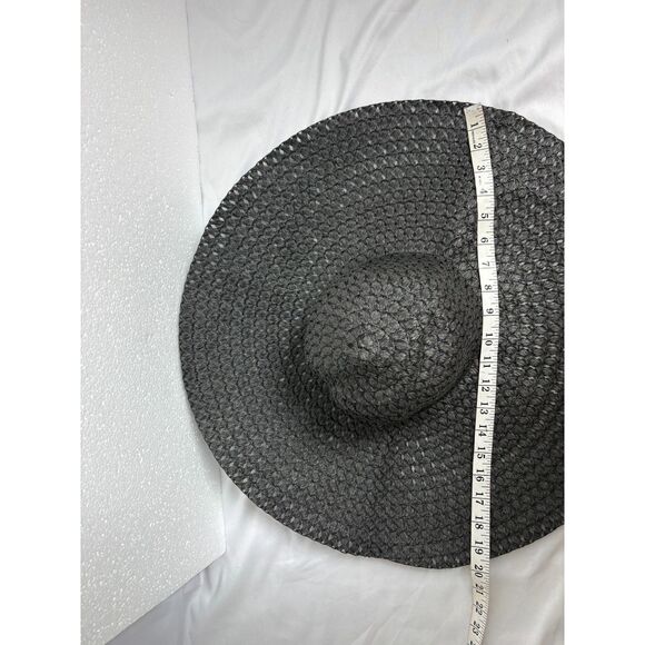 Oversized Black Beach Hat Beachy Coastal Straw Classy Old Money Vacation Pool - Picture 4 of 4